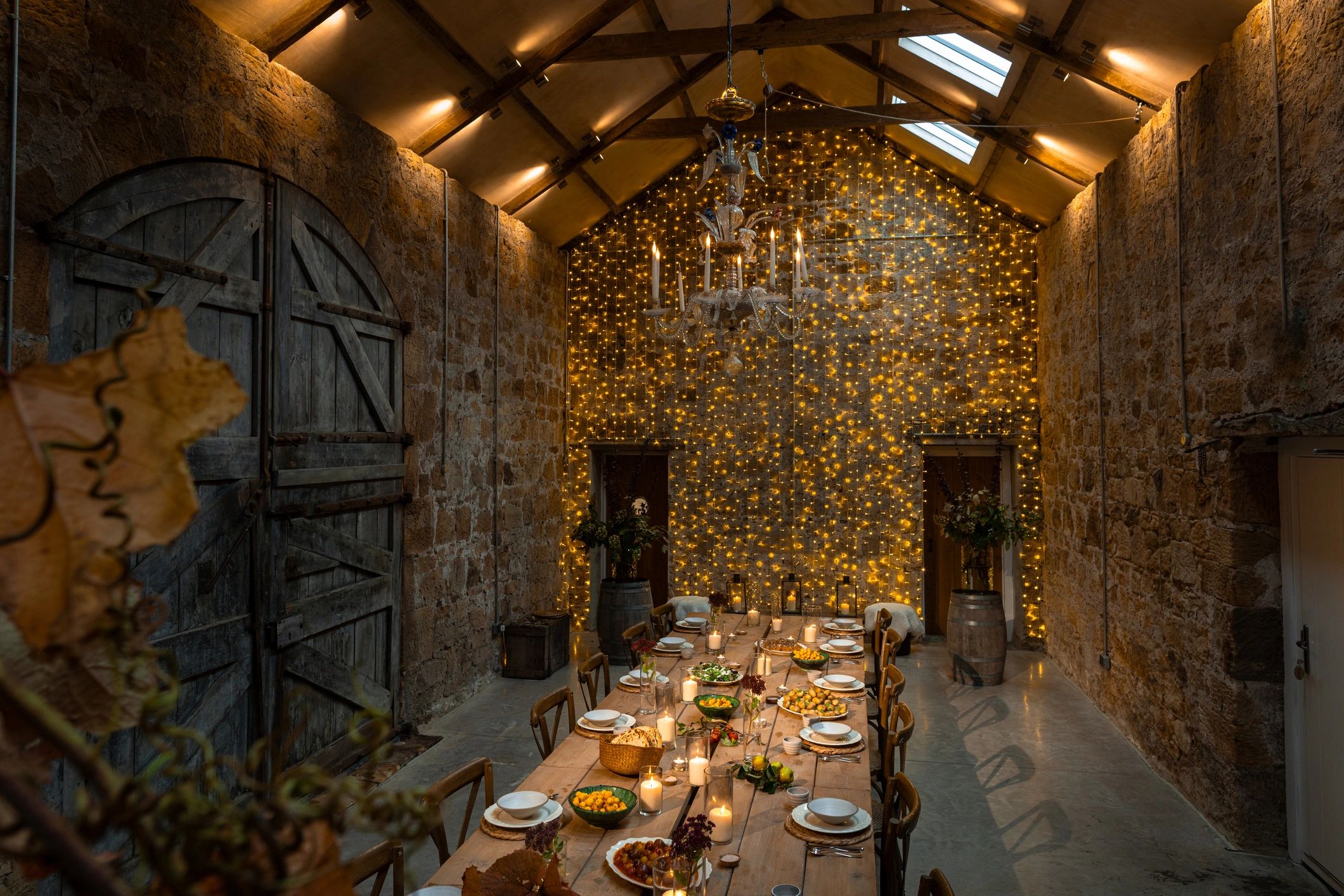Rustic table set for a shared meal